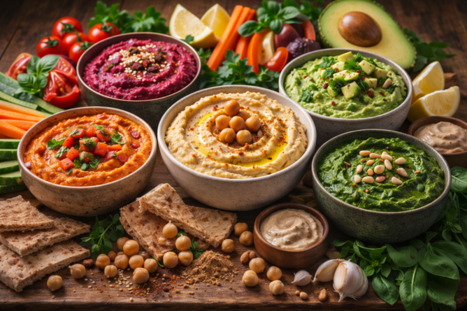 hummusz és az étel variációk, illusztráció, a kép tulajdonosa boignár géza