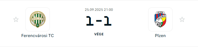 fradi plzen, eredmény