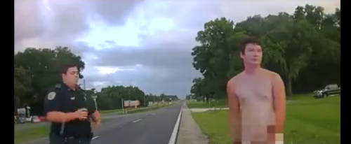 Teljes nyugalommal sétált az út mellett a meztelen tini - VIDEÓ