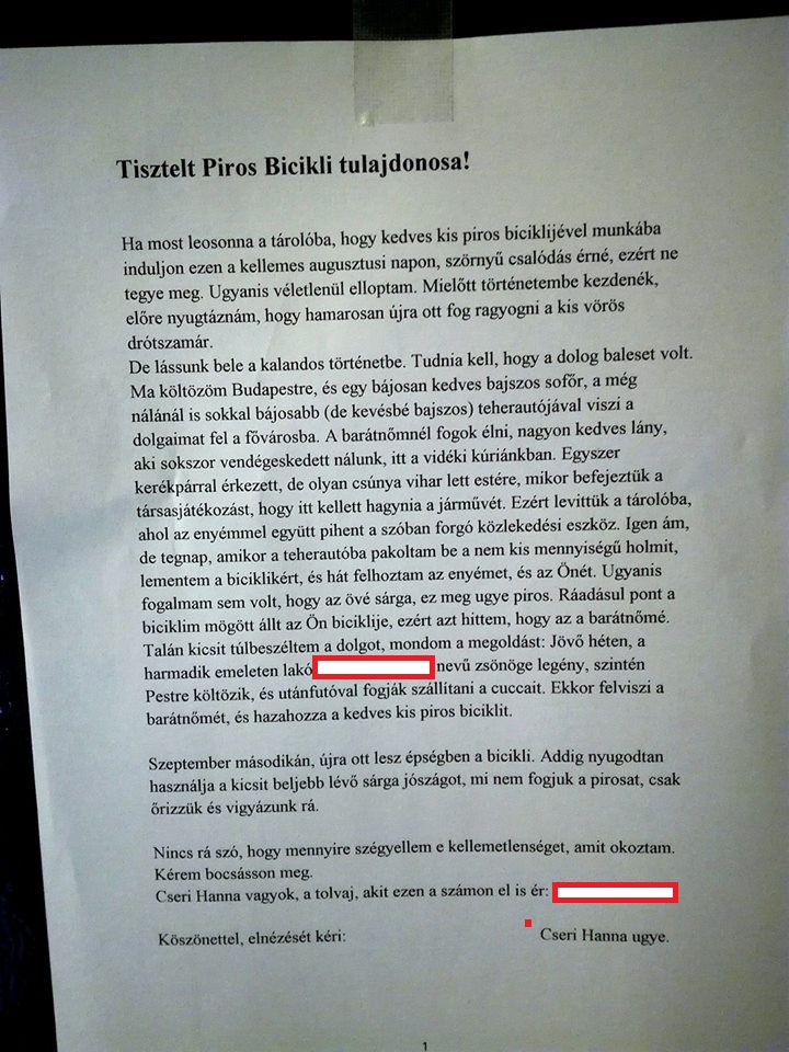 A fiatal pécsi lány ellopott egy biciklit, aztán hagyott egy levelet a tulajának – most a fél ország mégis őt imádja, ha meglátod, mi van a levélben, te is csatlakozol 1