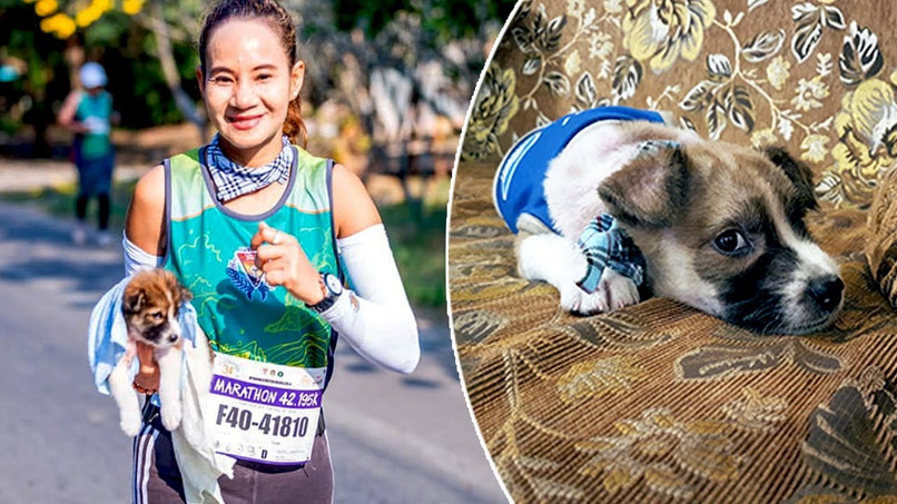 A jó még él 30 kilométert futott egy maratonista egy kóbor kiskutyával, akit az út mentén talált verseny közben - VIDEÓ