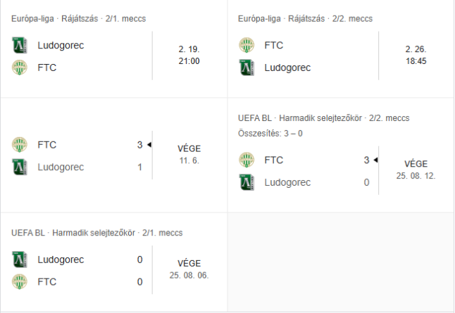 eddigi meccsek
