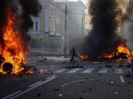 a military strike in central kyiv
