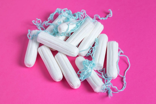 stock photo medical female tampon close pink