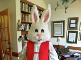 martin de jesus barahona dressed as the easter bunny