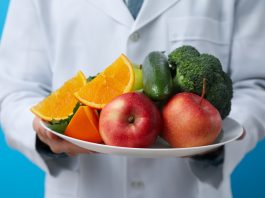 doctor with healthy food healthy nutrition concept