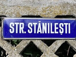 street sign of strada stănileși in bucharest, romania