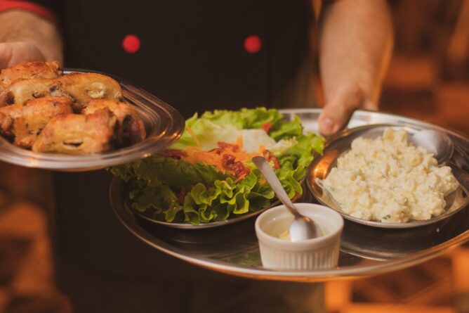 étterem, pincér, étel, illusztráció, pixabay,