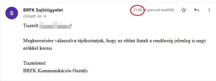 brfk, rendőreink nagy erőkkel keresok az eltűntet, hirmagazin.eu, kép index