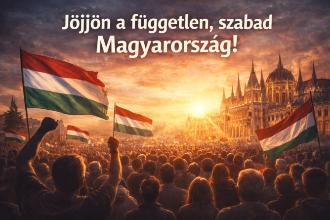 orbán viktor jöjjön a szabad, független magyarország!, illusztráció, a kép tulajdonosa bognár géza